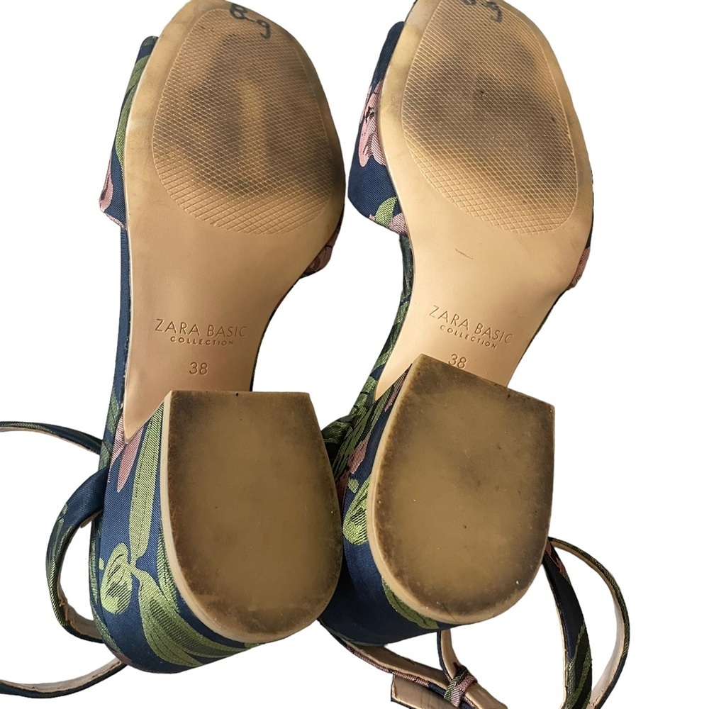 Zara Basic Collection Block Ankle Strap Sandal He… - image 6